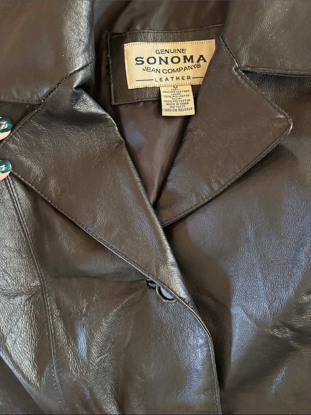 EUC Sonoma Black Leather Button-Front Jacket - Picture 5 of 7